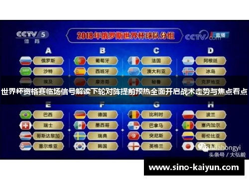 世界杯资格赛临场信号解读下轮对阵提前预热全面开启战术走势与焦点看点